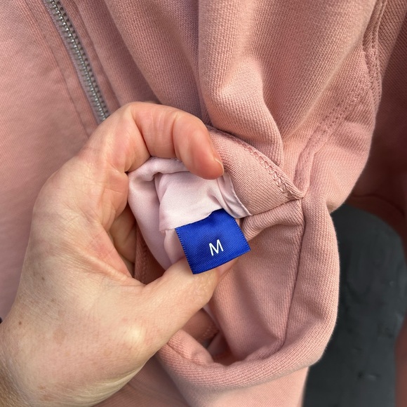Kit and Ace Dusty Pink Pacific Coast Full Zip Cropped Hoodie, size M - Picture 9 of 10